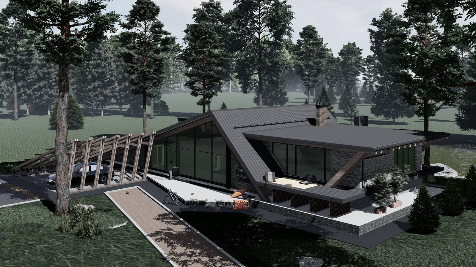 Modern-A-Frame house