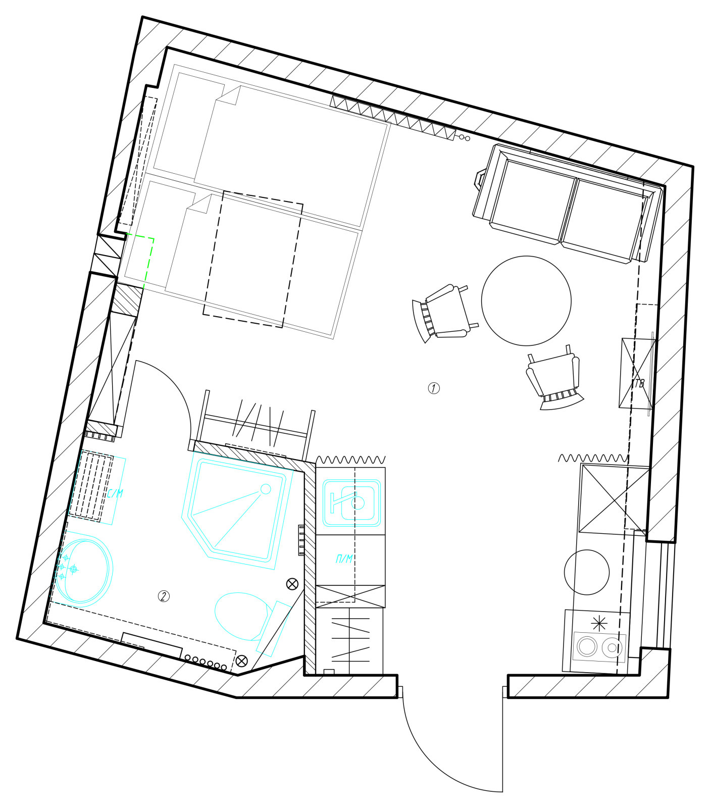 Студия в Курортном районе