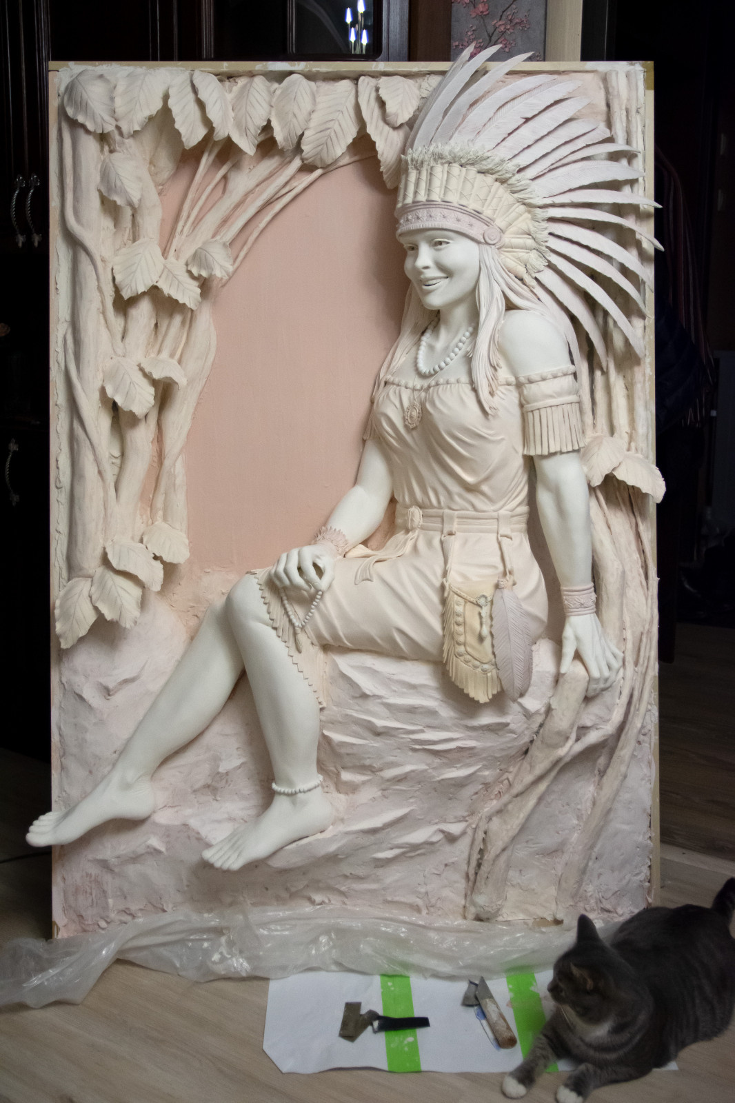 Барельеф "Индианка"