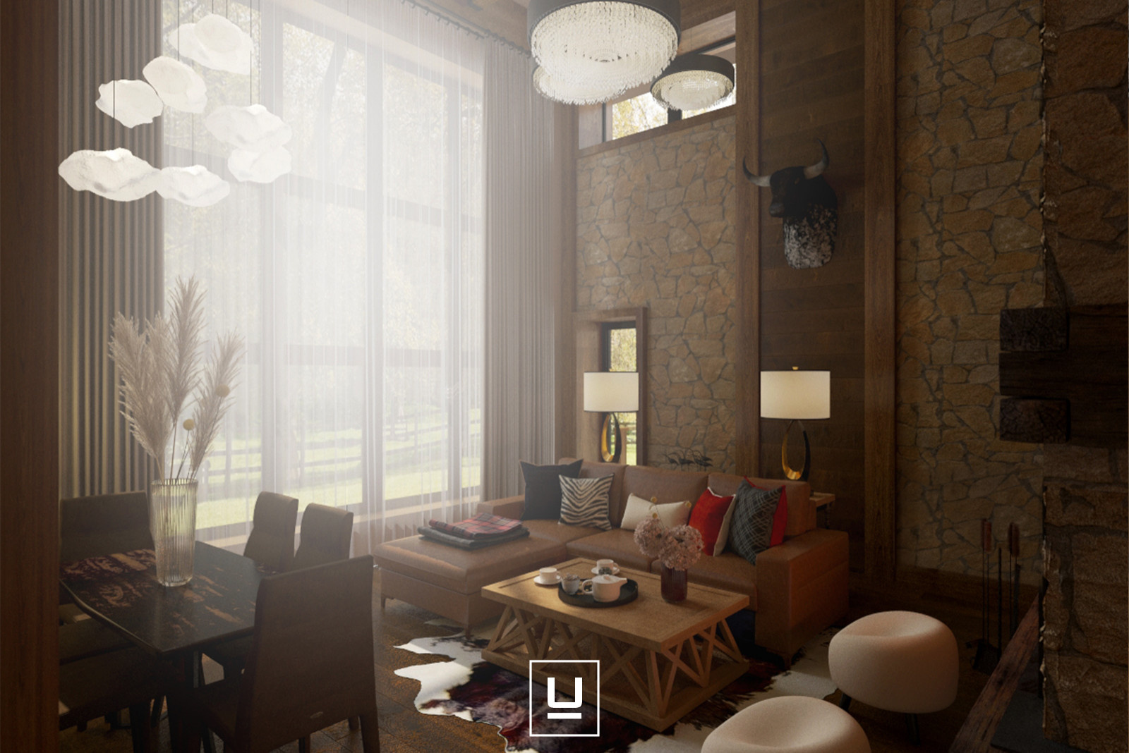 ДОМ В СТИЛЕ ШАЛЕ (91,4 КВ.М - ГОСТИНАЯ, КУХНЯ, ЛЕСТНИЦА)