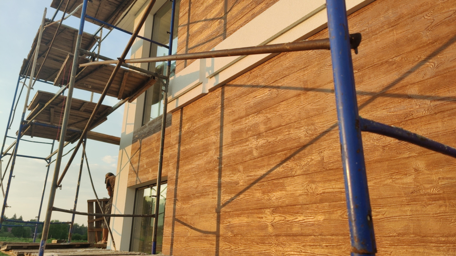 Декоративная штукатурка имитирует фактуру Дерево Visage Ceresit, газобетон и ППС