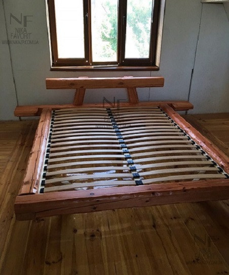 Rustic bed | Vintage wooden bed | Wooden bed