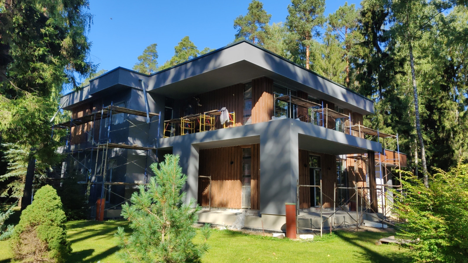 Утепление фасадов газобетонного дома, имитация дерева, камень и плитка