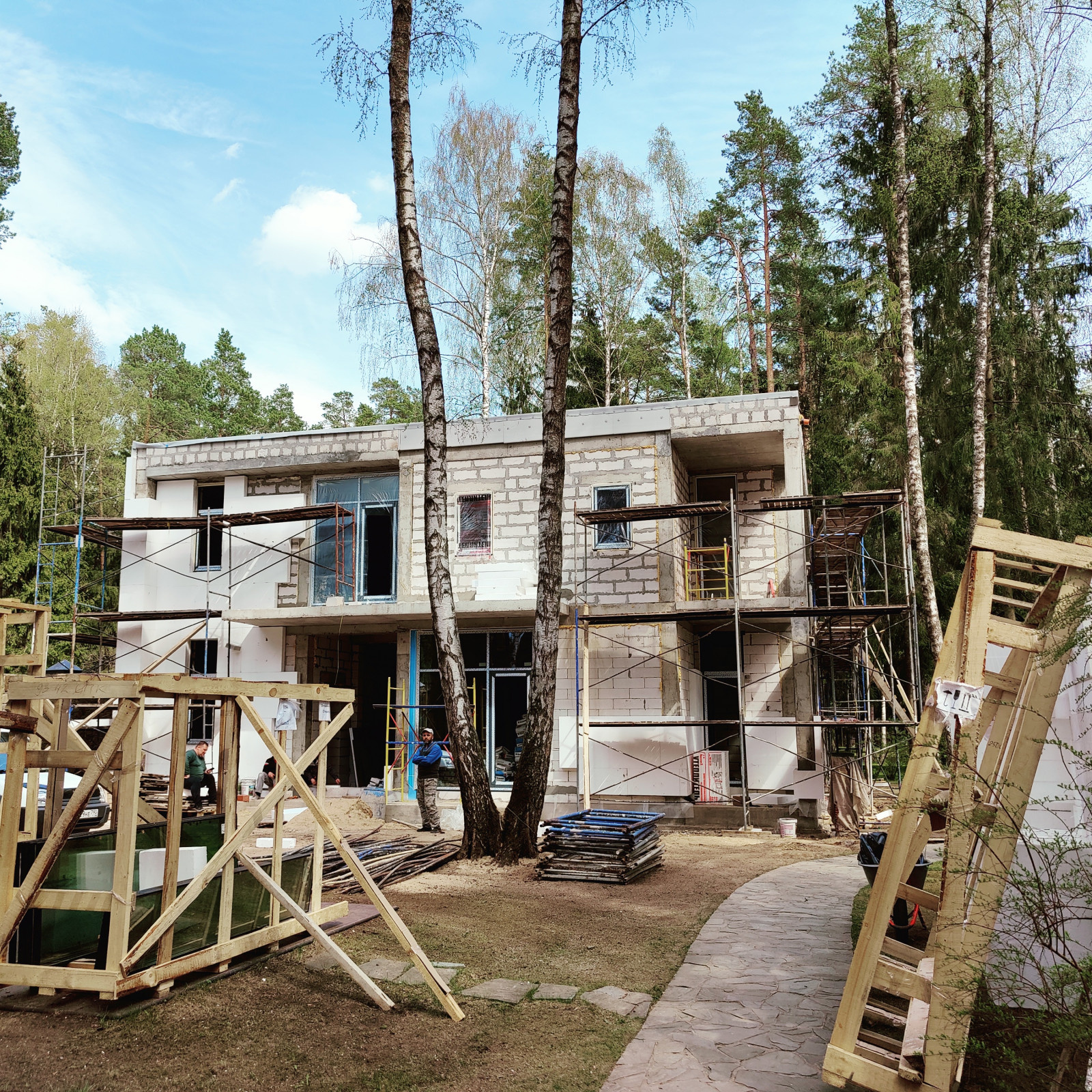 Утепление фасадов газобетонного дома, имитация дерева, камень и плитка