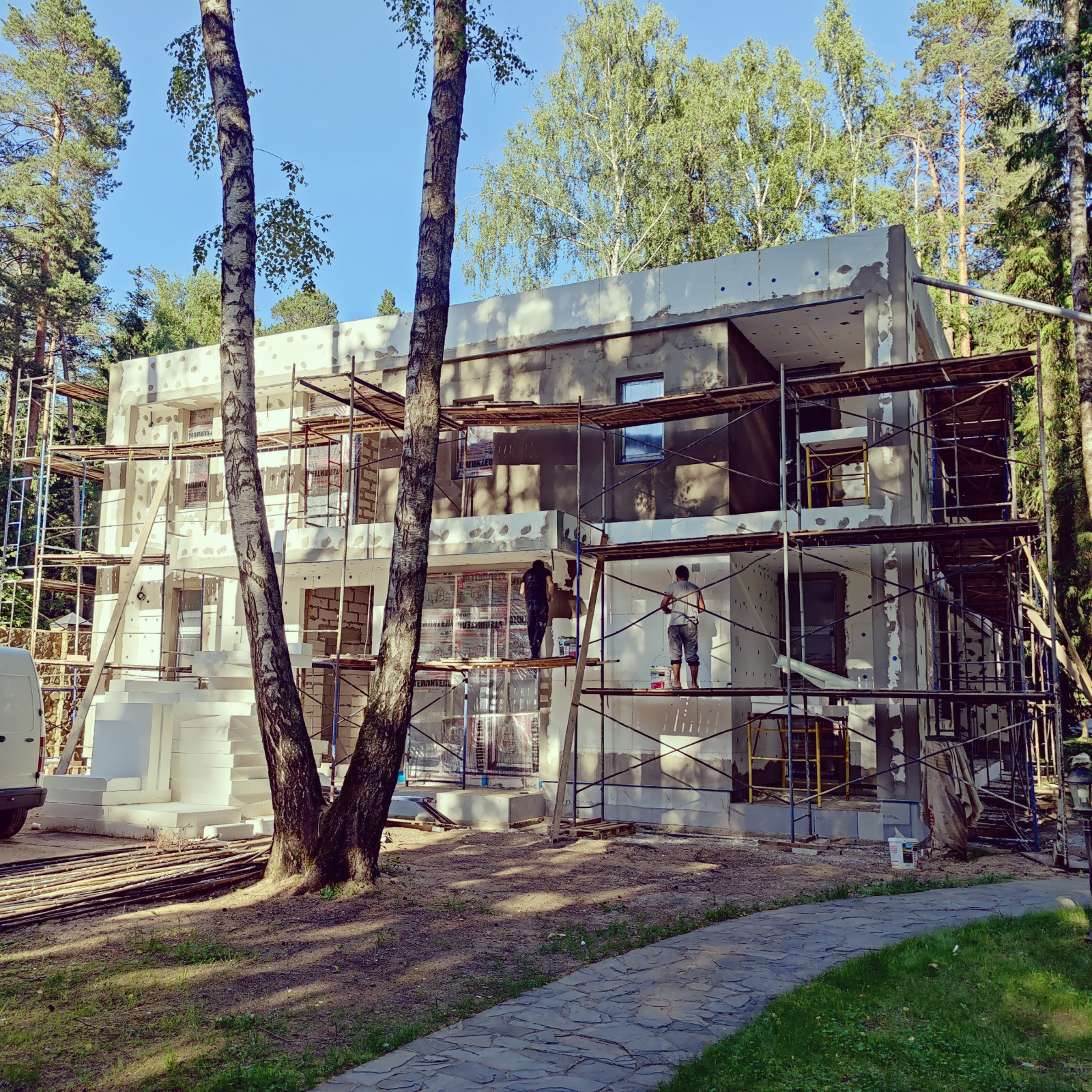 Утепление фасадов газобетонного дома, имитация дерева, камень и плитка