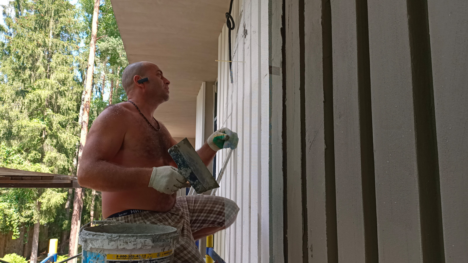 Утепление фасадов газобетонного дома, имитация дерева, камень и плитка