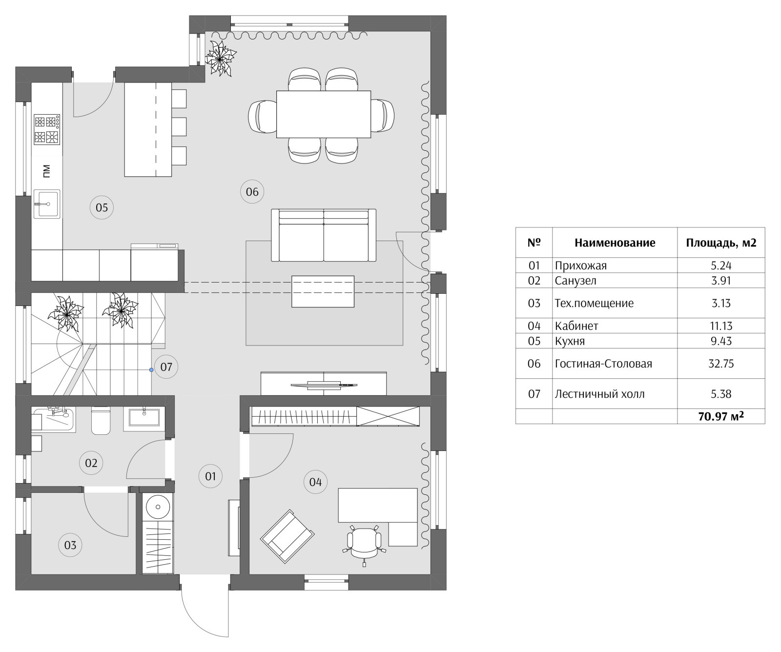 Дом в Подмосковье 137 м2: экомотивы и темные стены