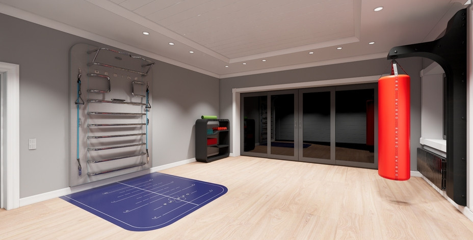 Оснащение спортзала с уже готовым ремонтом