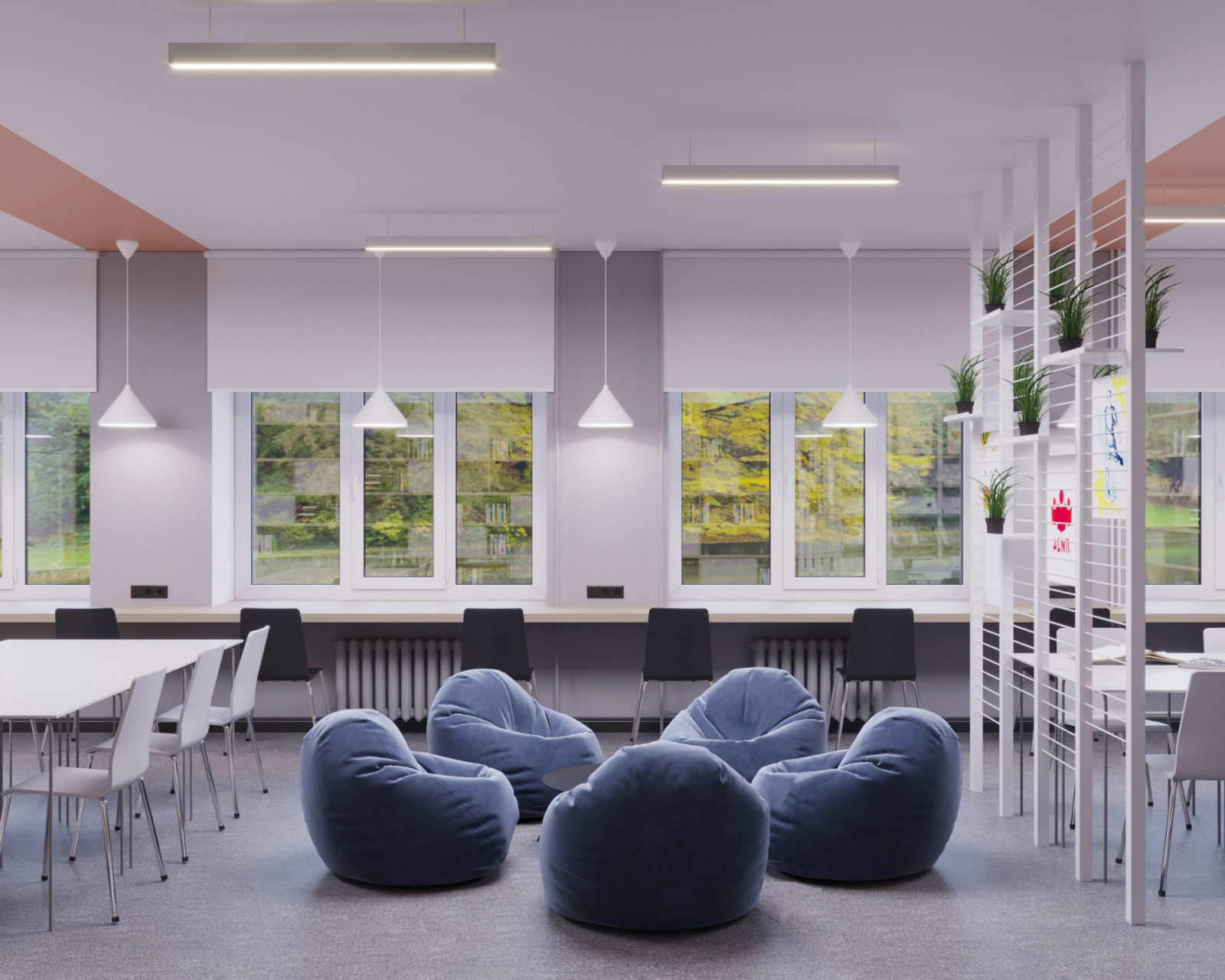 Библиотека для мужского лицея 63,3м²