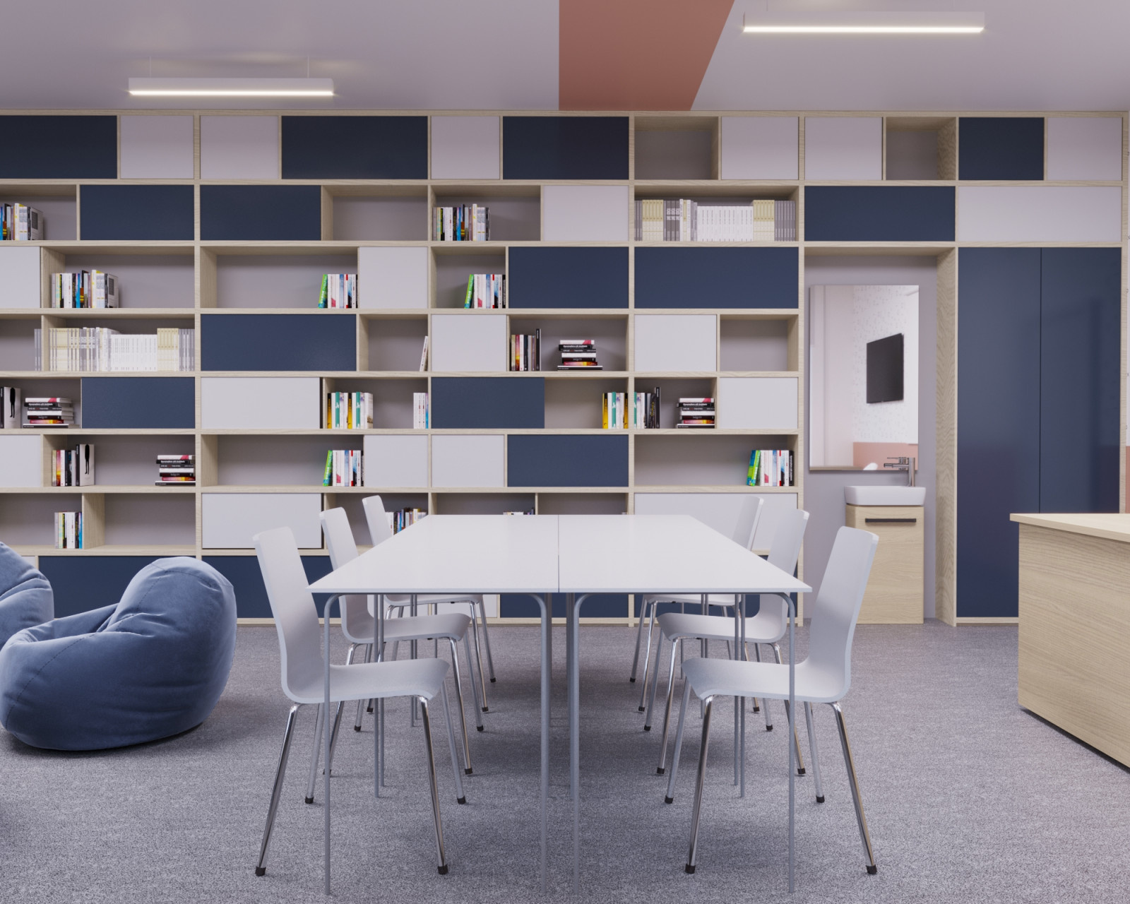 Библиотека для мужского лицея 63,3м²
