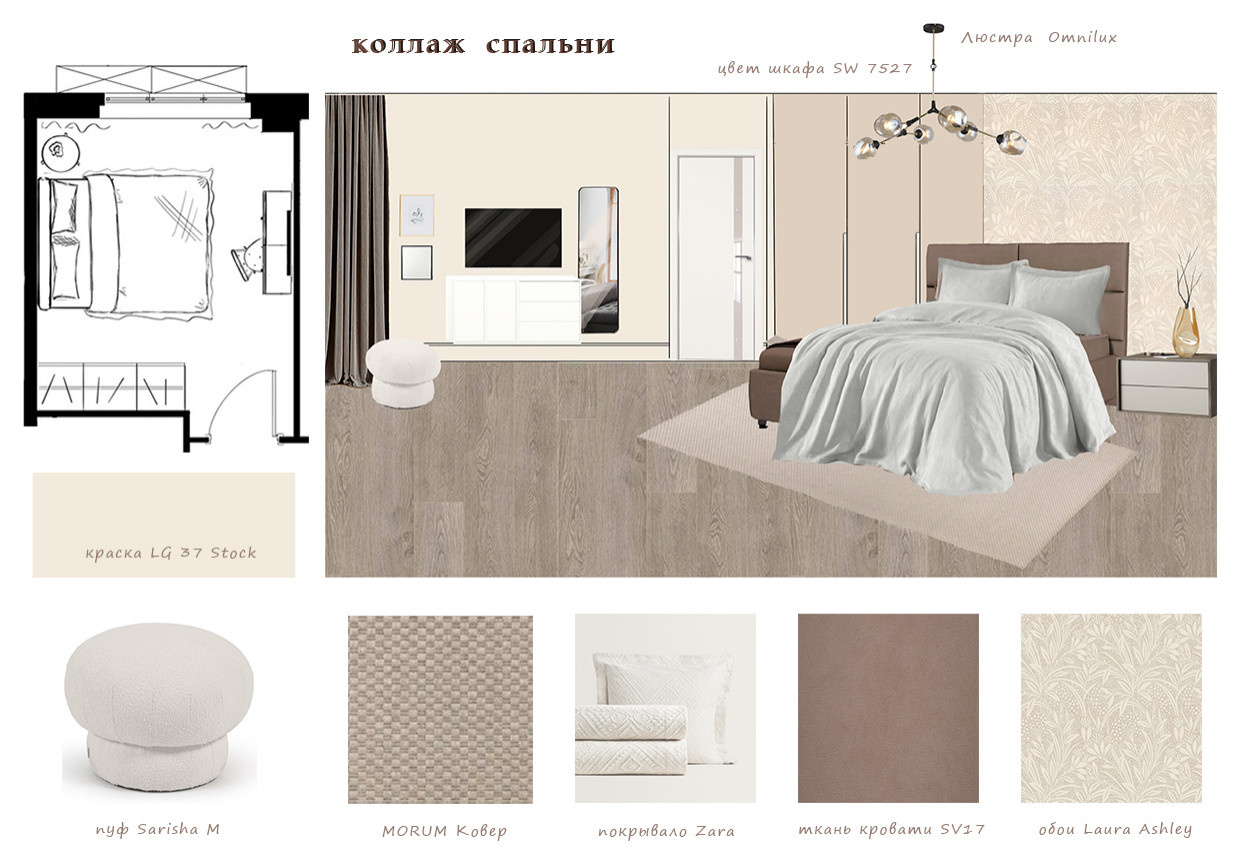 Коллаж спальни #ПроектЖКШереметьевский