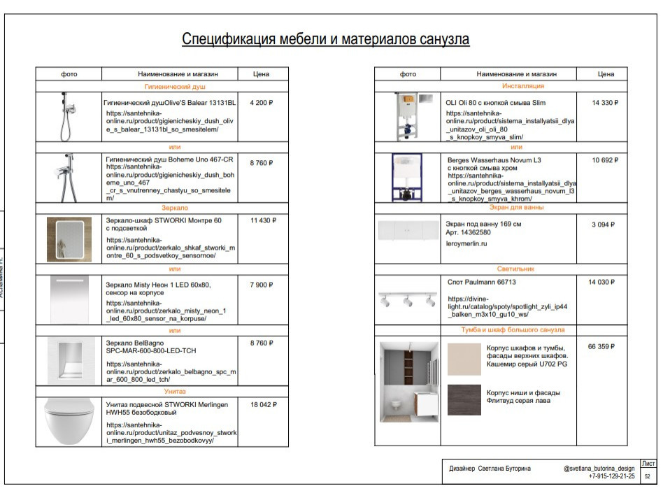 Спецификация #ПроектЖКШереметьевский