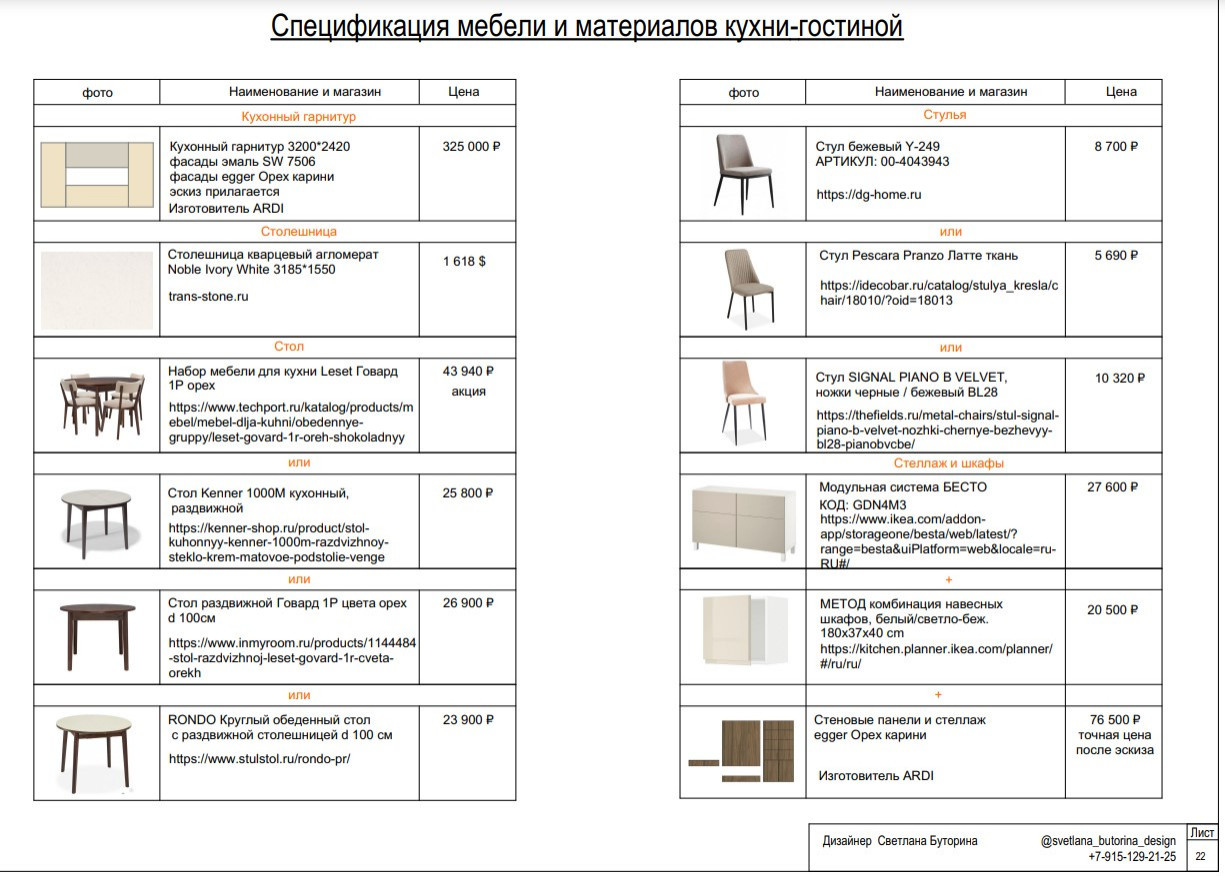 Спецификация #ПроектЖКШереметьевский
