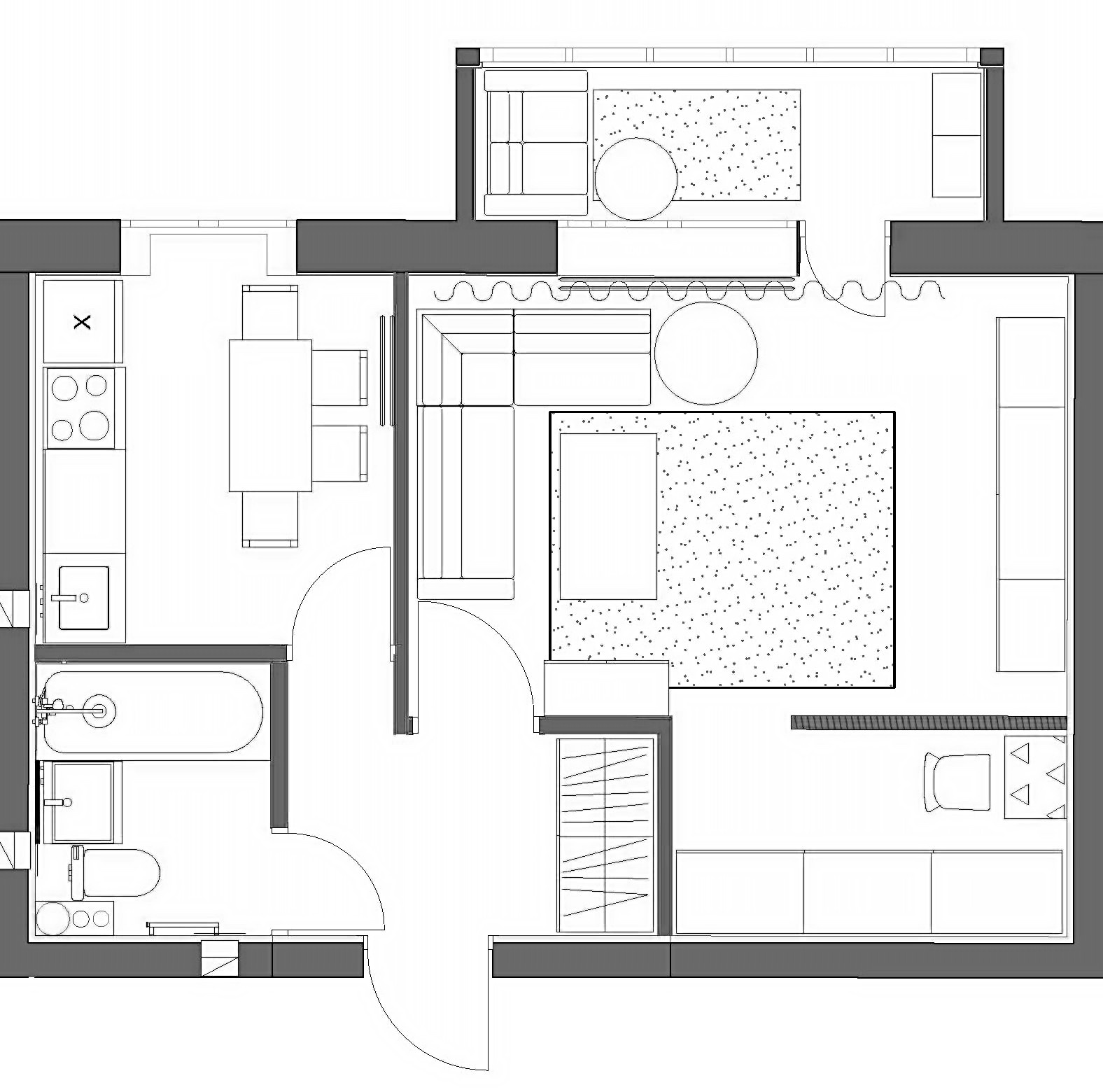 Ремонт однокомнатной квартиры 40 кв.м.