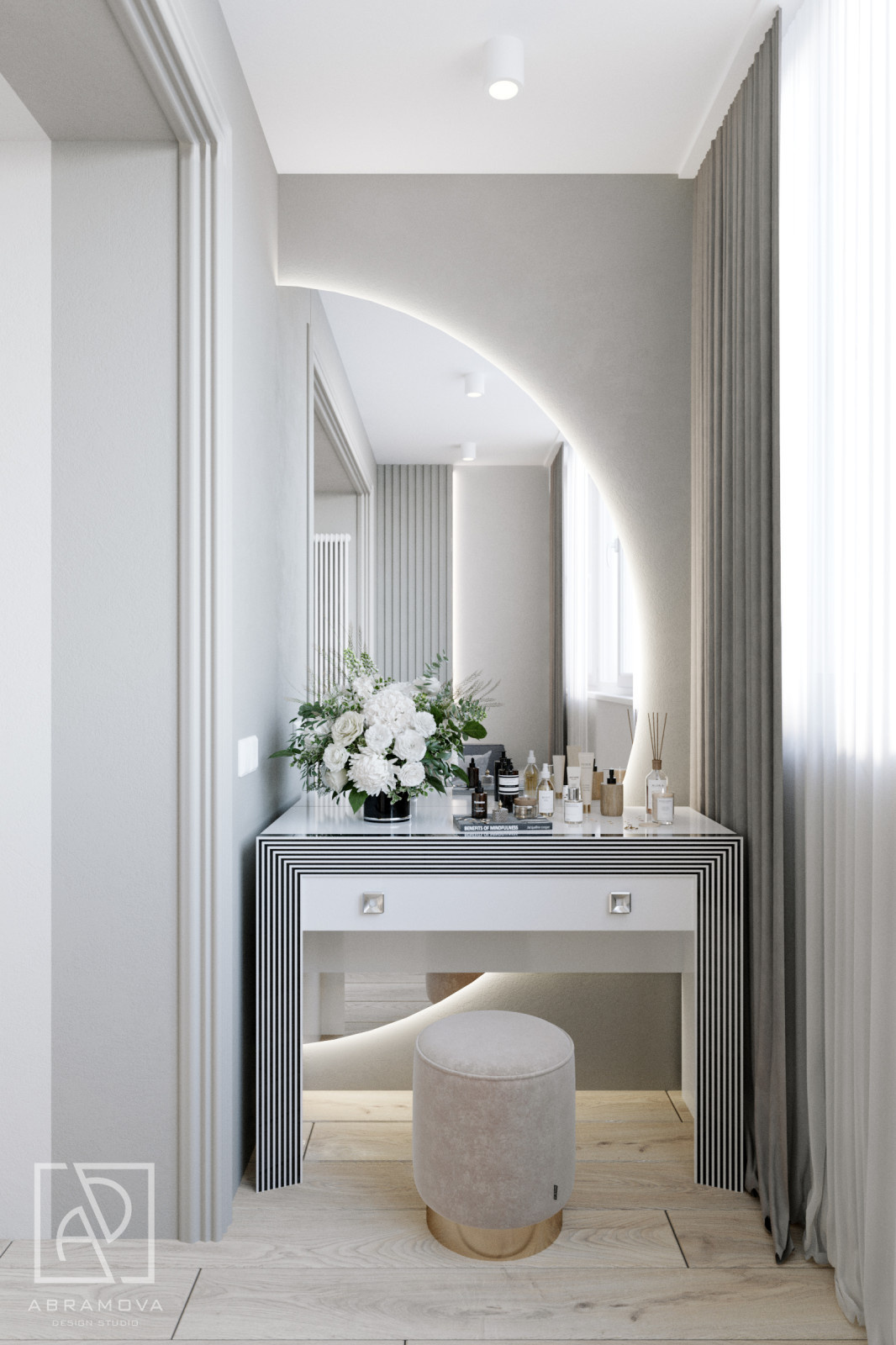 Дизайн-проект спальни в стиле современной классики