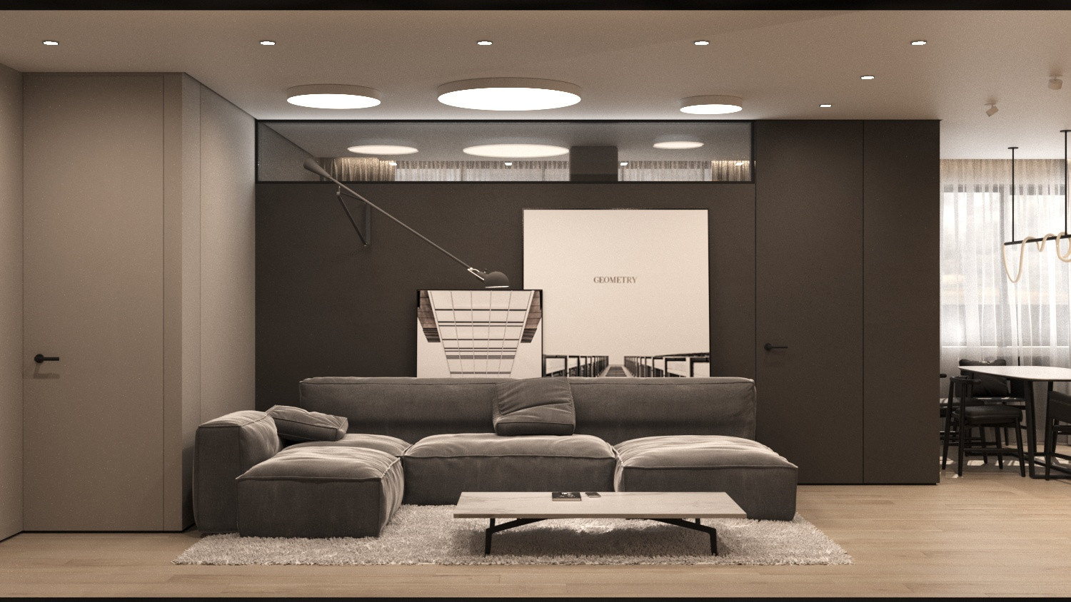 Дизайн-проект квартиры, ул. Нахимсона 107м2. Минимализм