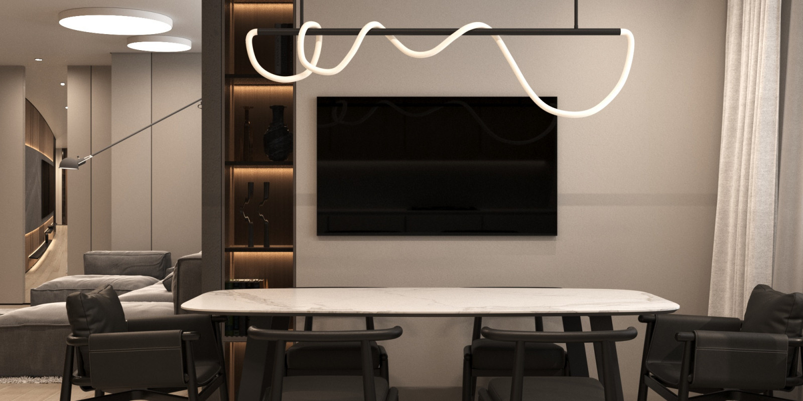 Дизайн-проект квартиры, ул. Нахимсона 107м2. Минимализм