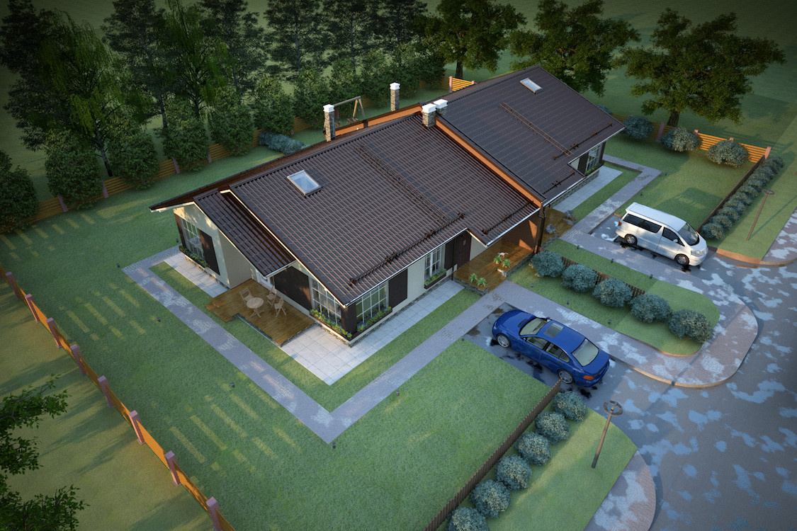 Дуплекс. Двухквартирный одноэтажный дом