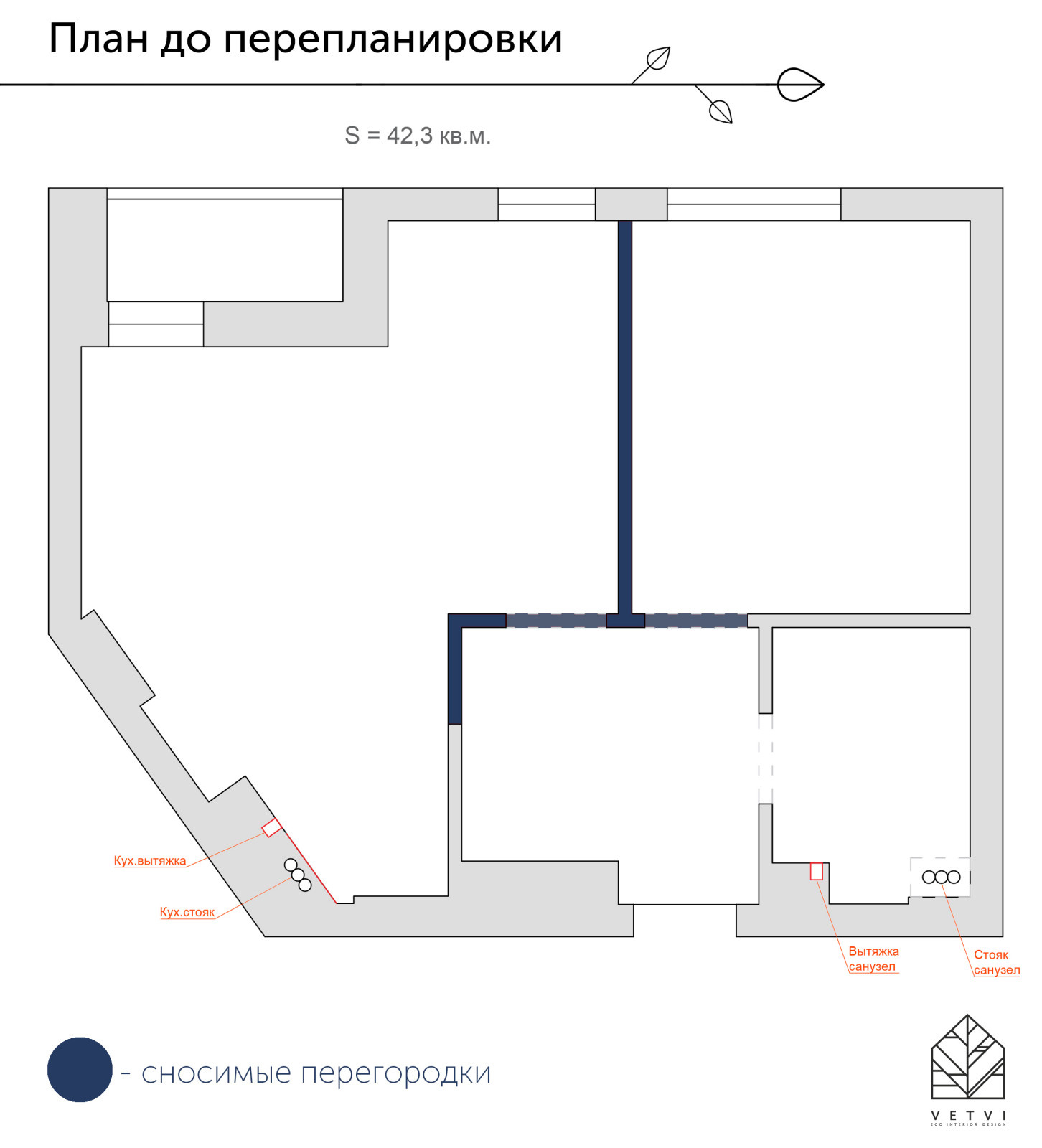 Квартира в Нижнем Новгороде с лесными акцентами | Площадь 42м²