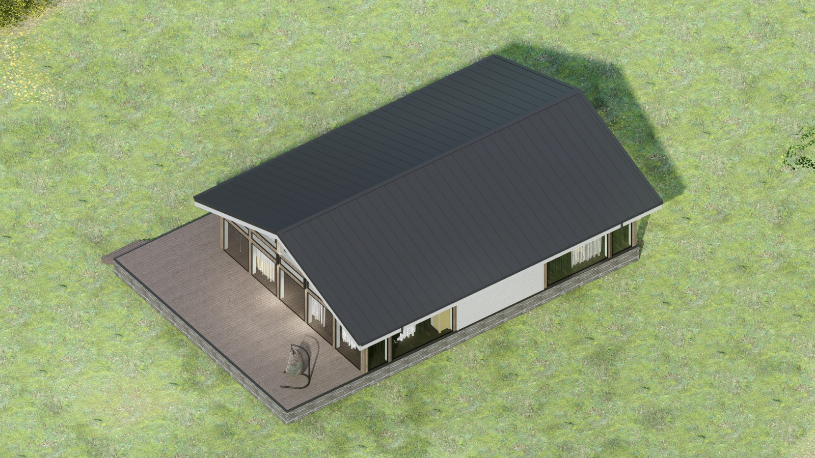 Фахверковый дом с панорамными окнами