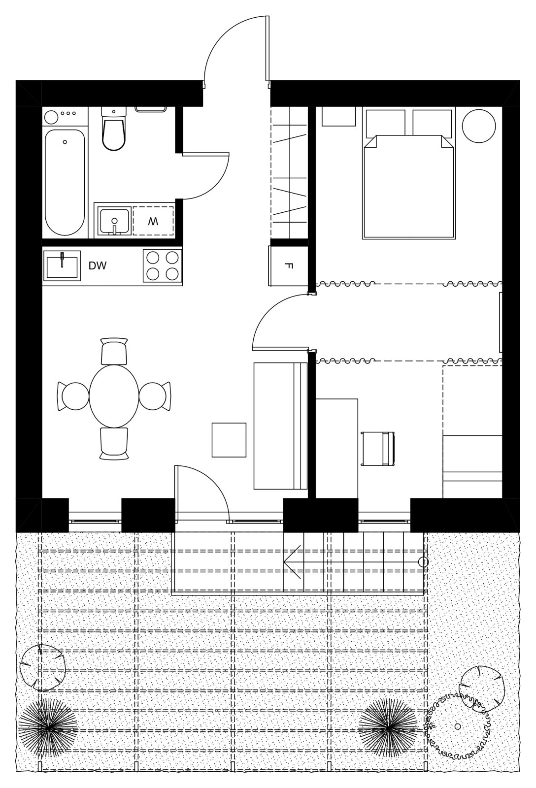 Квартира архитектора с садом и винтажной мебелью