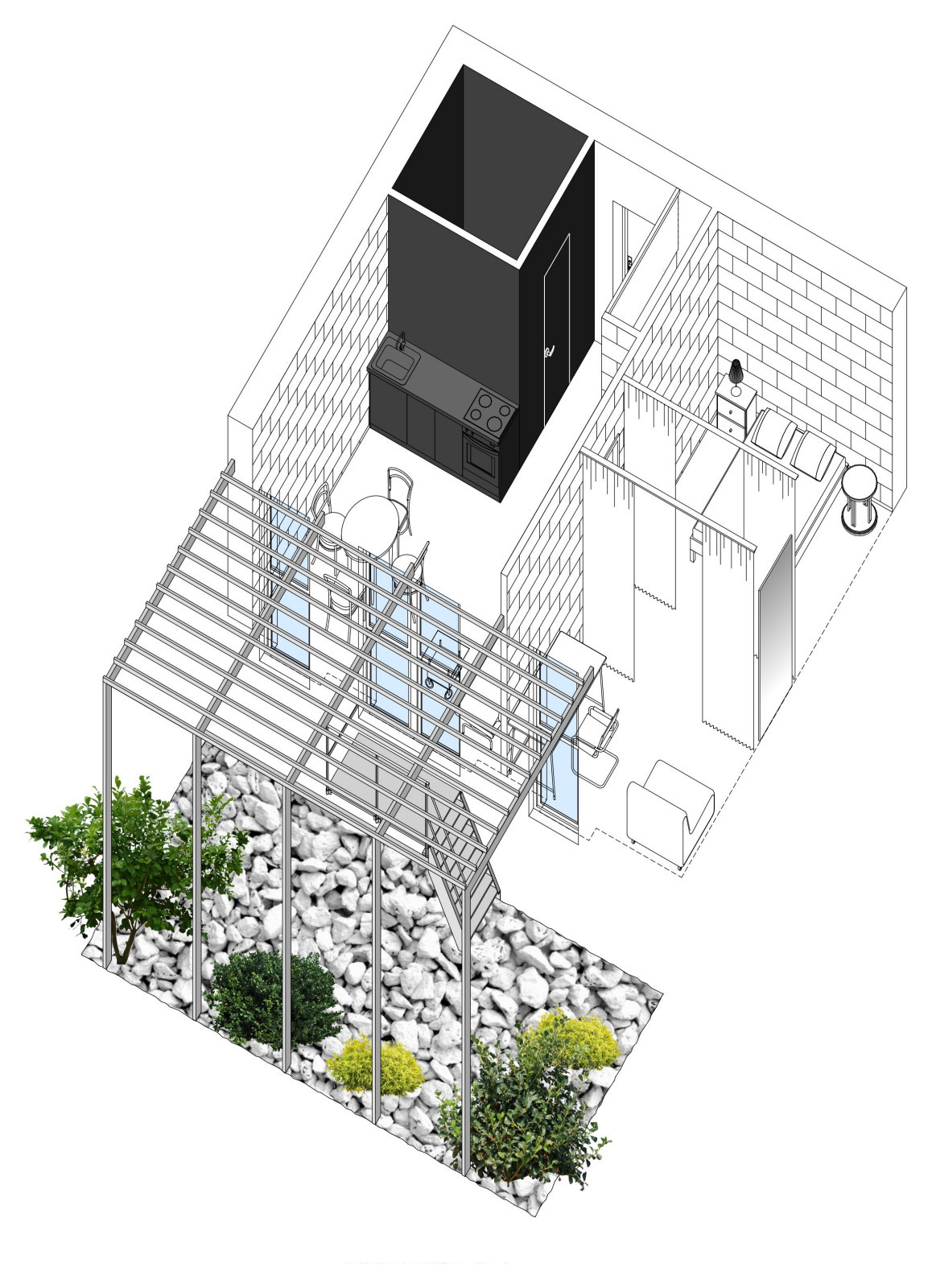 Квартира архитектора с садом и винтажной мебелью