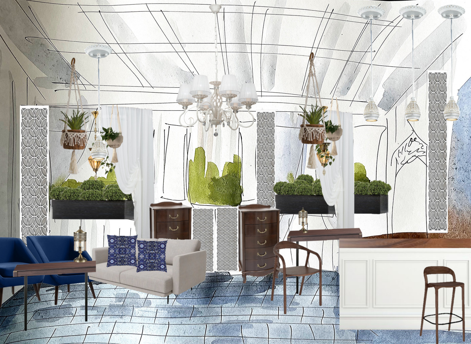 Концепция летнего восточного кафе в МО,Раменское 80 м2