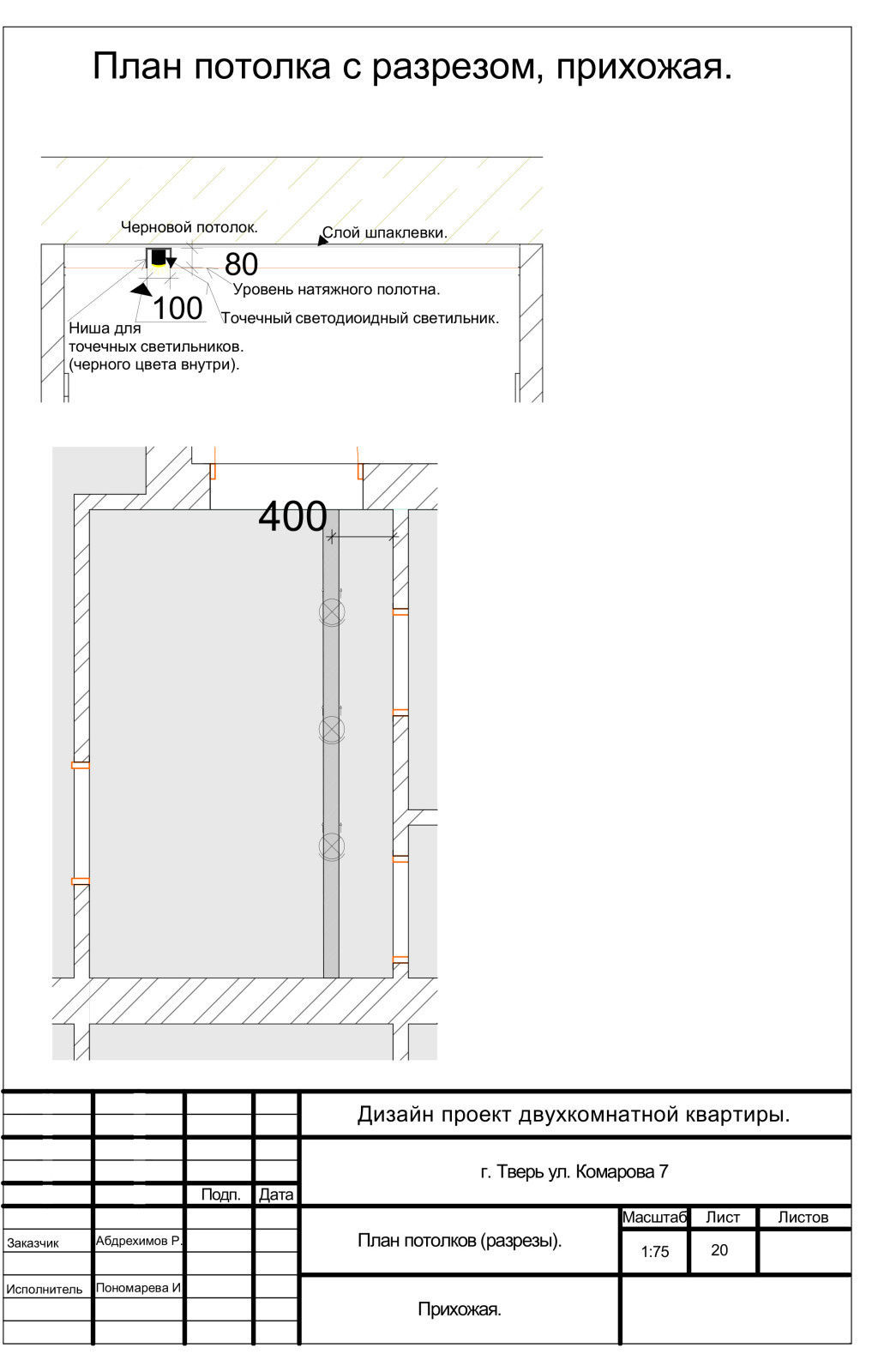 Дизайн проект двухкомнатной квартиры.