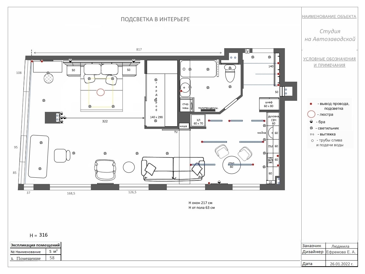 Студия на Автозаводской для Людмилы Бельских 2022 год