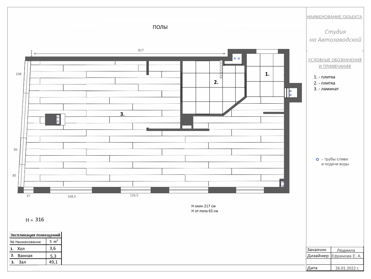 Студия на Автозаводской для Людмилы Бельских 2022 год