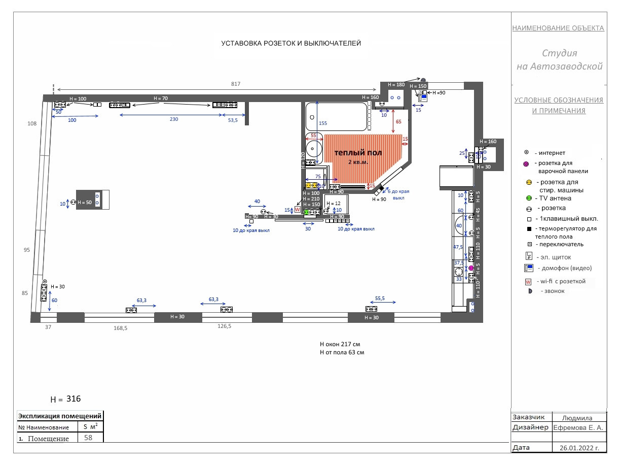 Студия на Автозаводской для Людмилы Бельских 2022 год