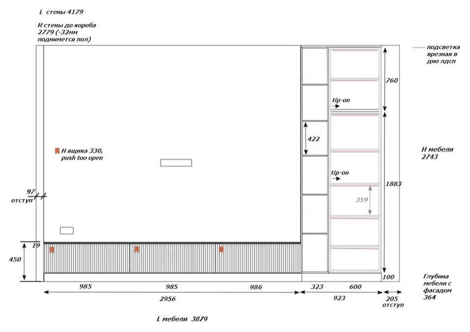 Нежная кухня-гостиная с розовой мебелью