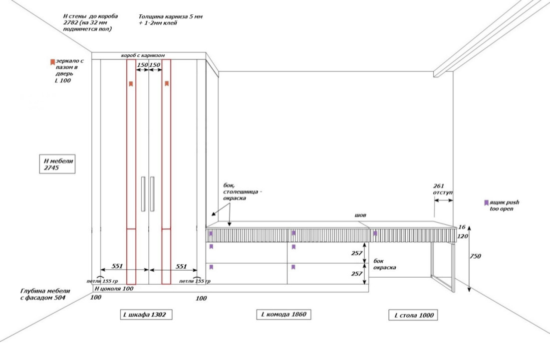 Нежная кухня-гостиная с розовой мебелью