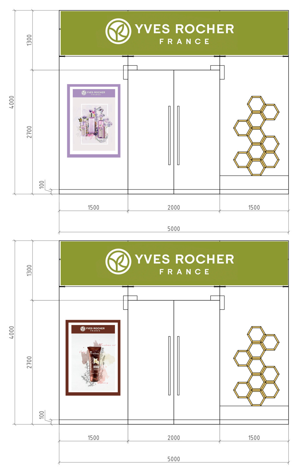 Оформление витрины для магазина "yves rocher"