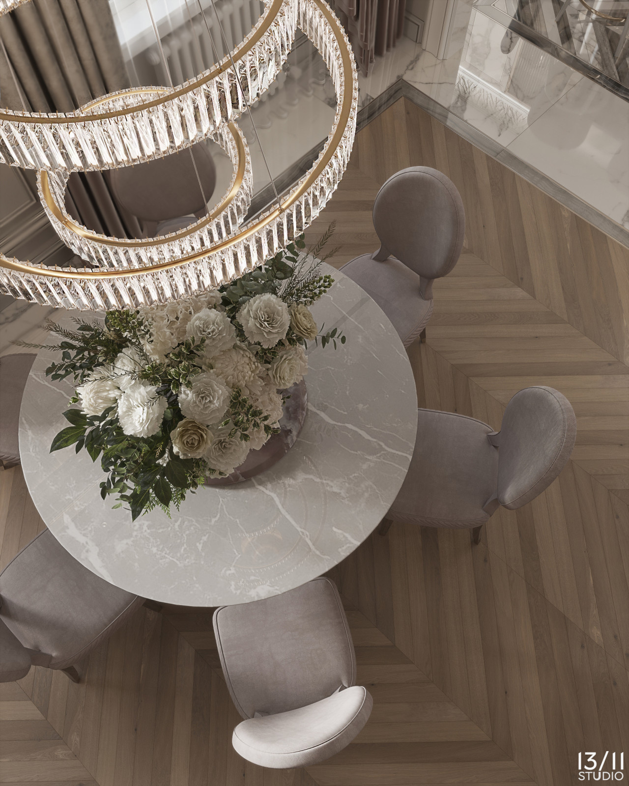 Трехкомнатная квартира в современной классике