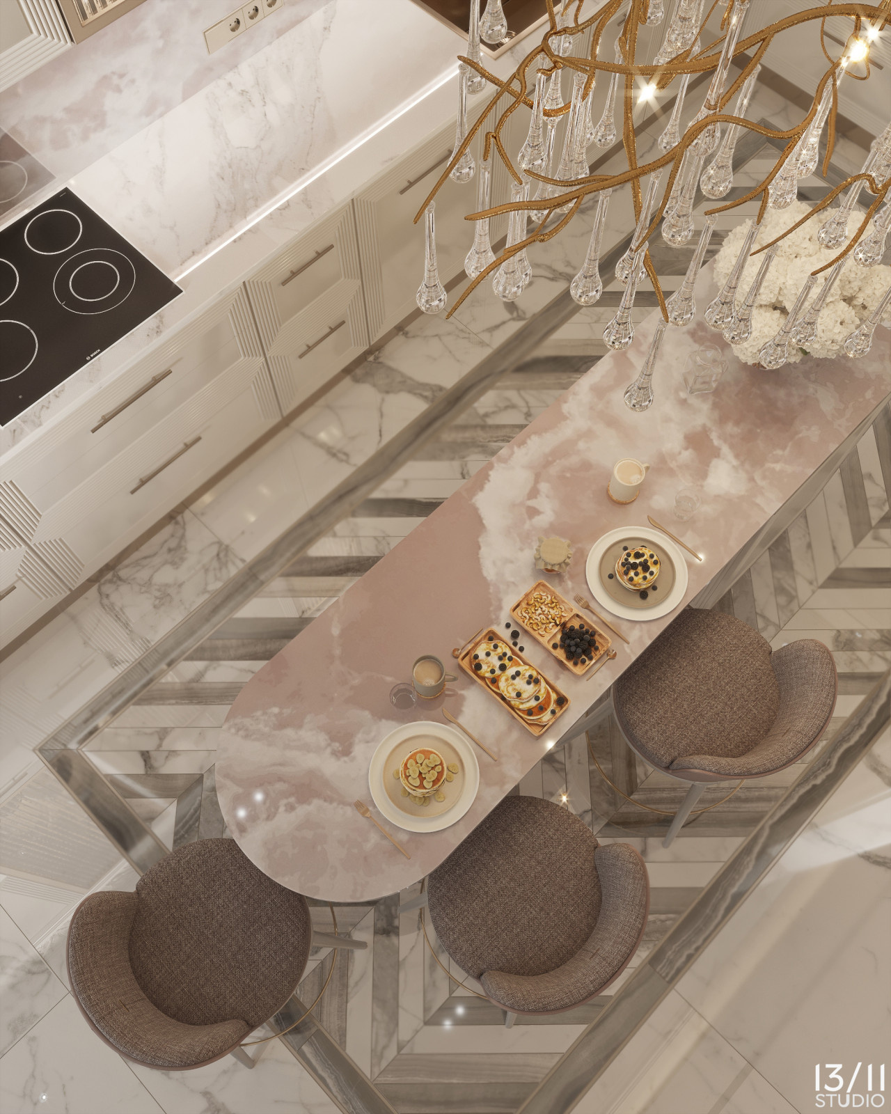 Трехкомнатная квартира в современной классике