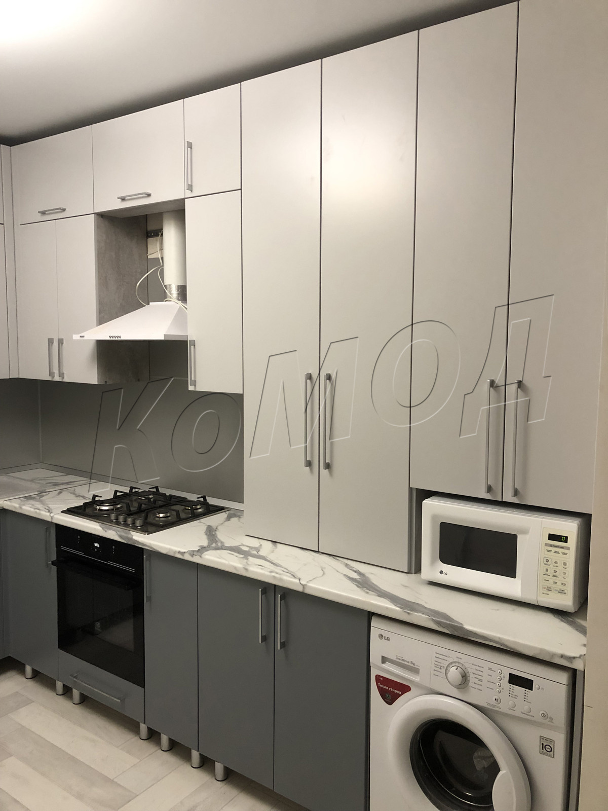 Кухня с фасадом МДФ краска