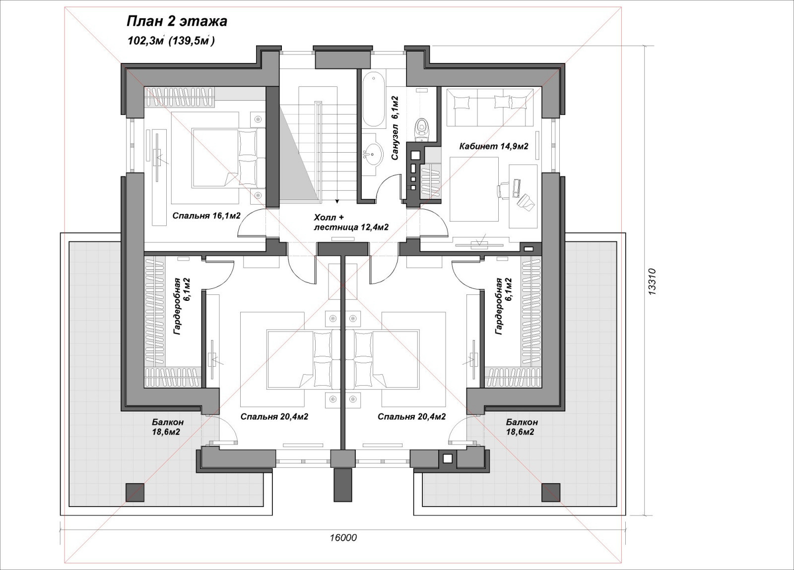 Проект коттеджа на 215м2