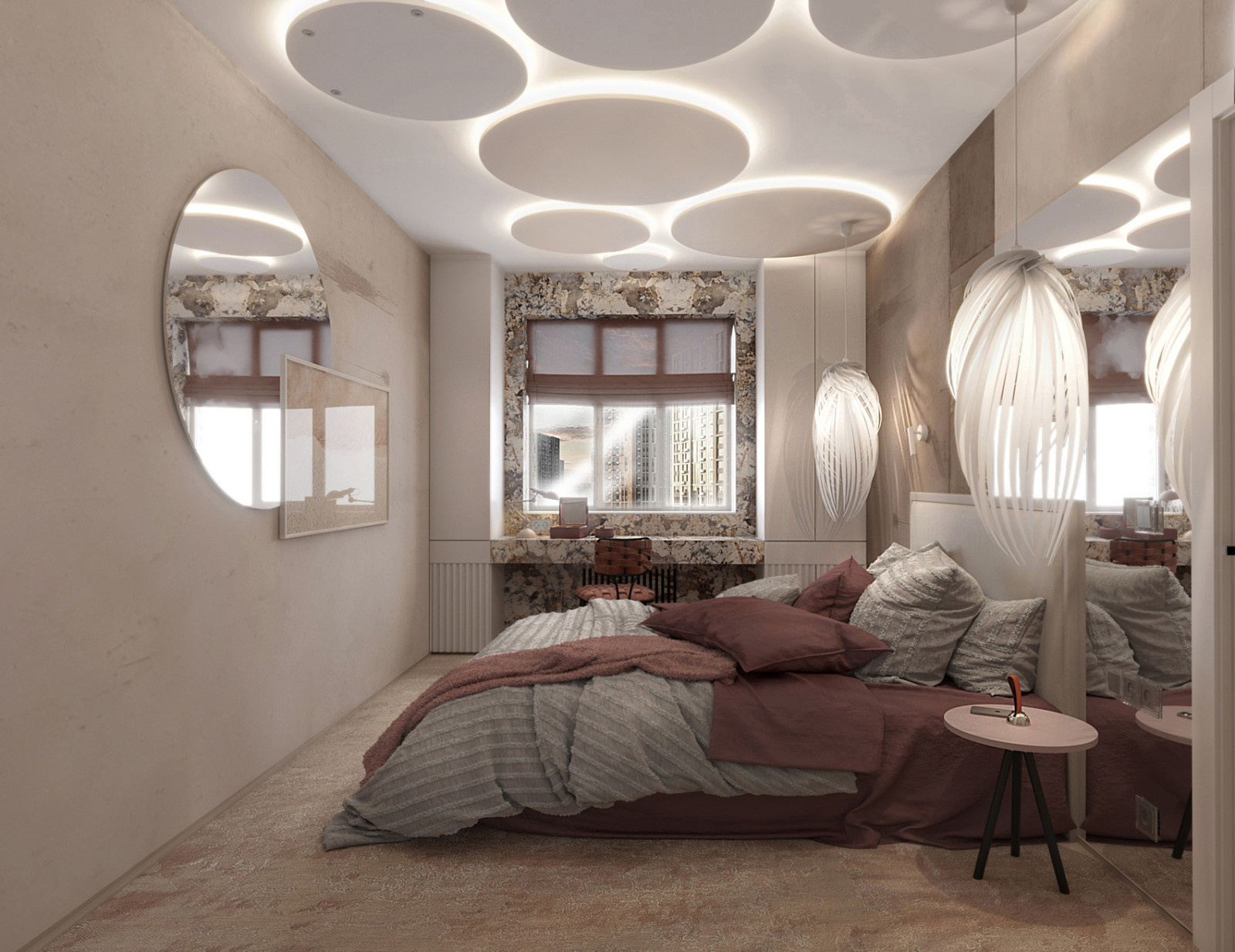 Спальня в пастельных тонах