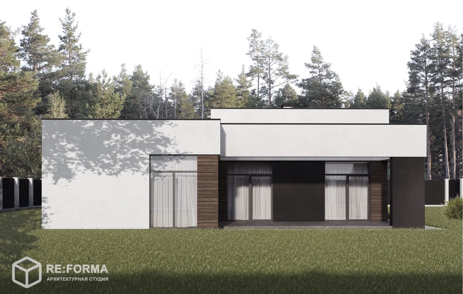 Дом с плоской кровлей для молодой семьи