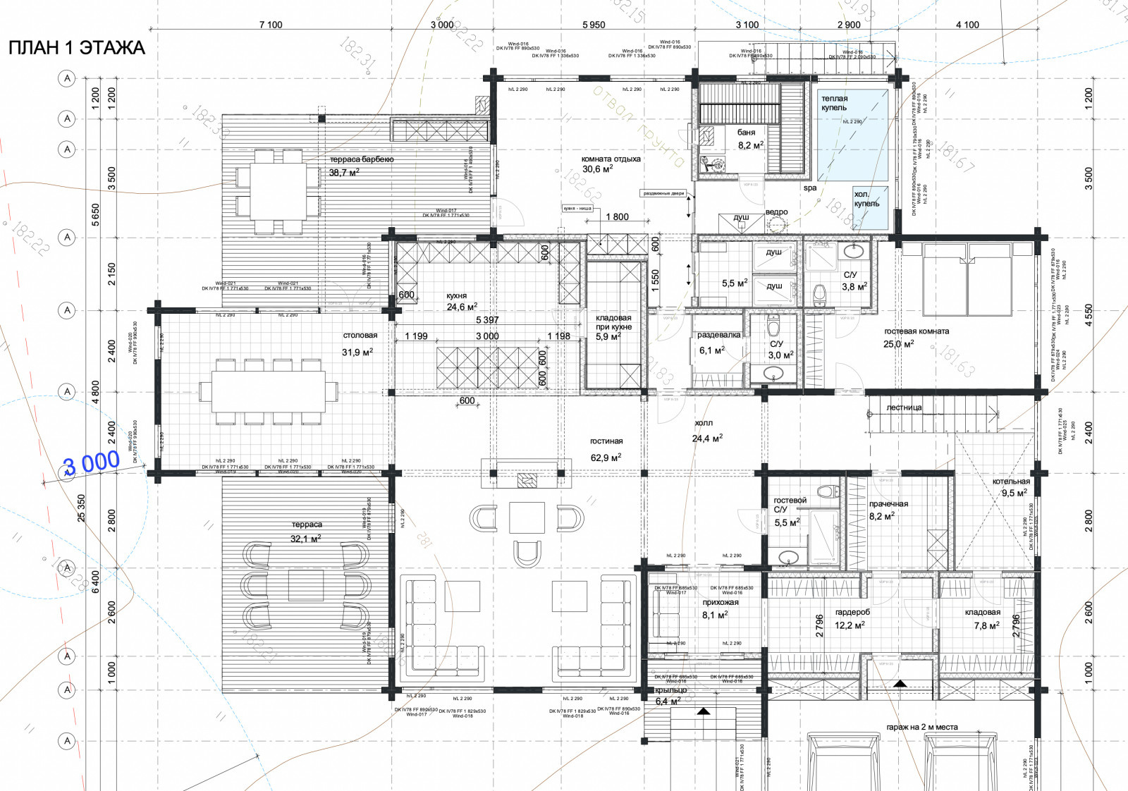Интерьер подмосковного брусового дома компании Honka