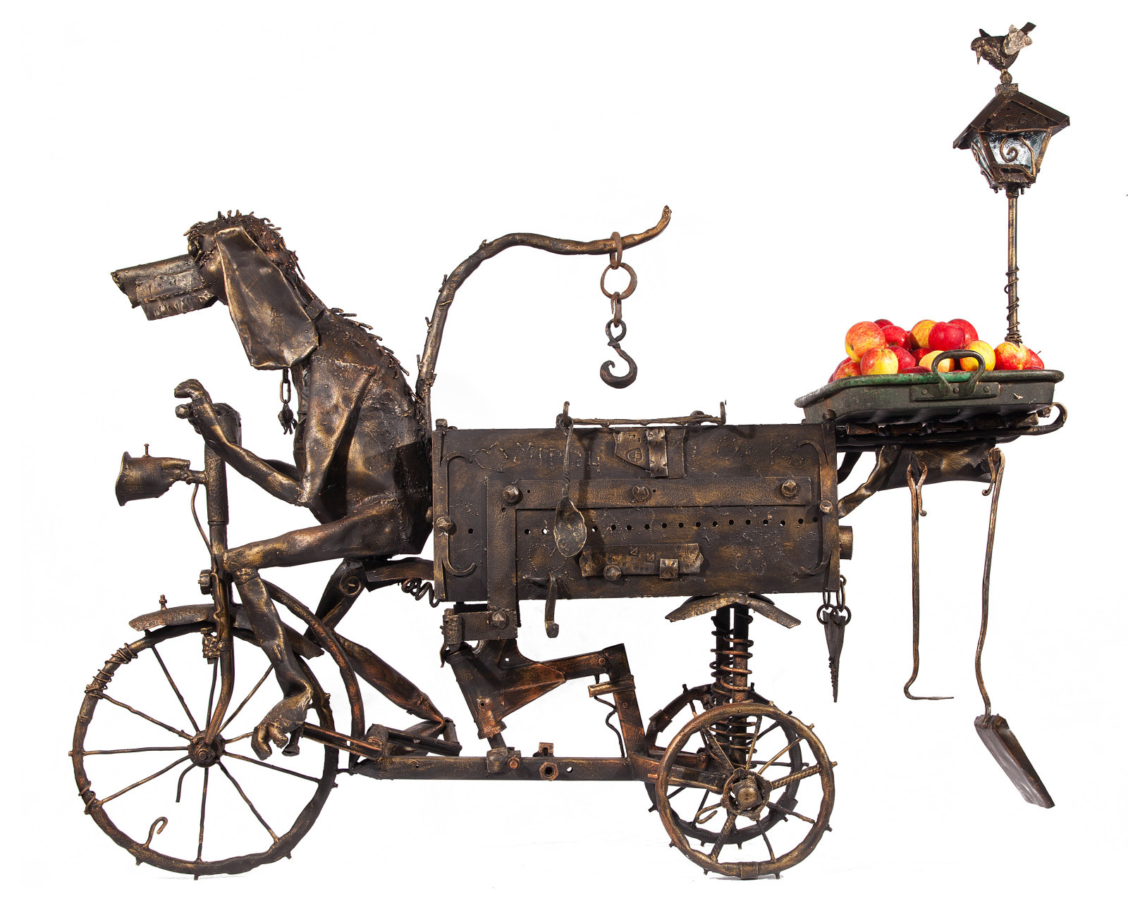 Авторский кованый МАНГАЛ "СОБАКА БИАТЛОНИСТ"