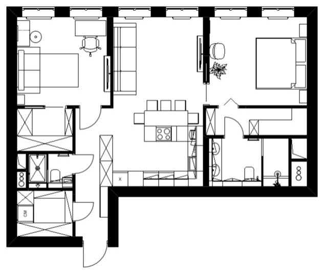 SOARING HOUSE Проект двухкомнатной квартиры