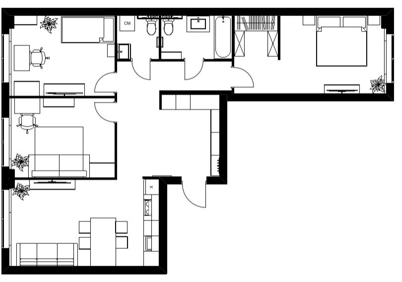 ПРОЕКТ ТРЁХКОМНАТНОЙ КВАРТИРЫ В ЖК "СТОЛИЧНЫЕ ПОЛЯНЫ"
