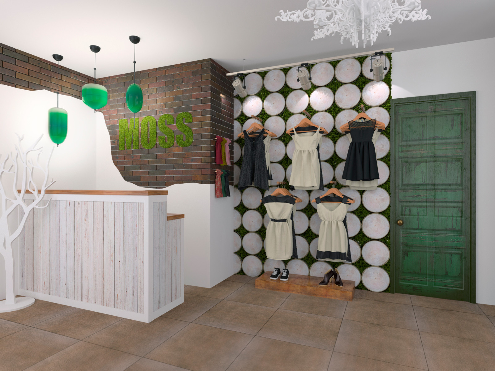 Sketch interior design clothing store (city Orel 2017)