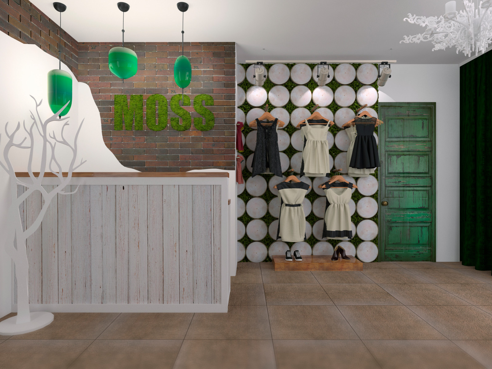 Sketch interior design clothing store (city Orel 2017)