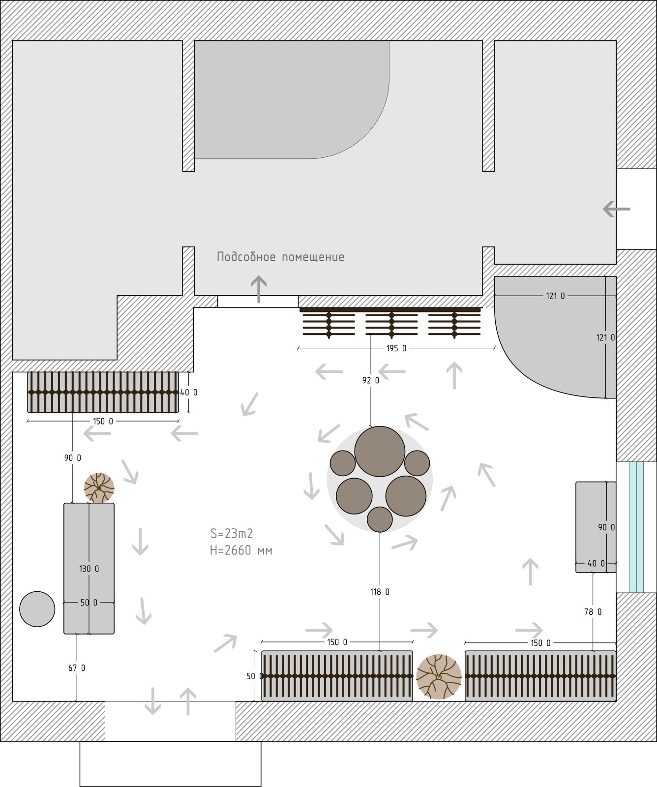 Sketch interior design clothing store (city Orel 2017)