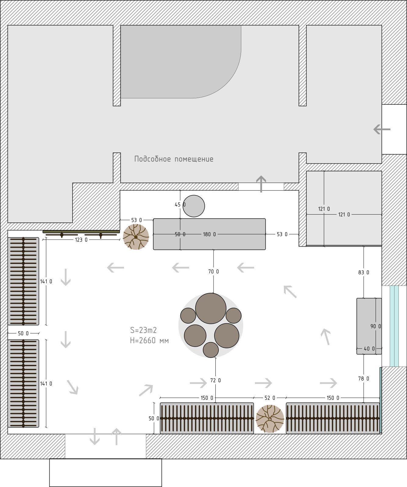 Sketch interior design clothing store (city Orel 2017)