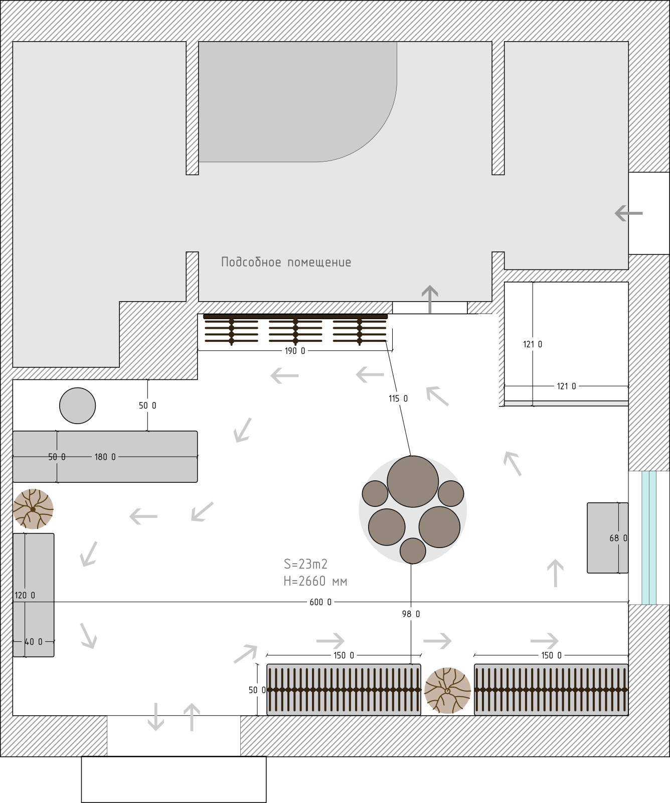 Sketch interior design clothing store (city Orel 2017)