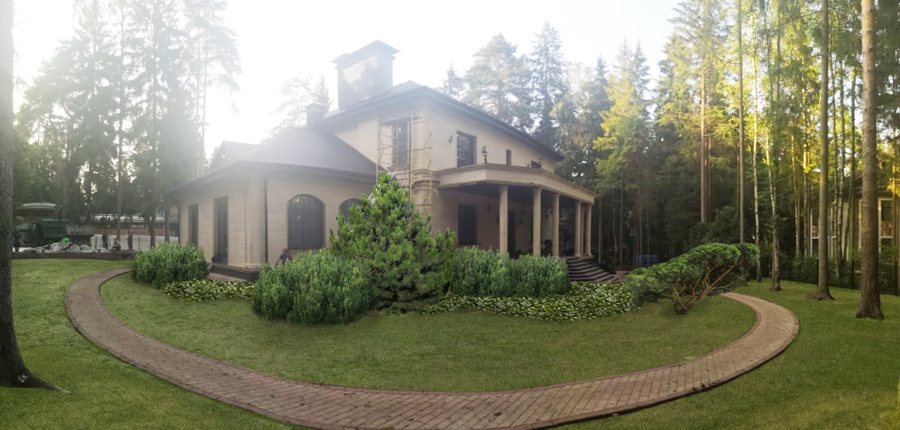 Landscape design of the territory (Moscow region, Sherwood village)